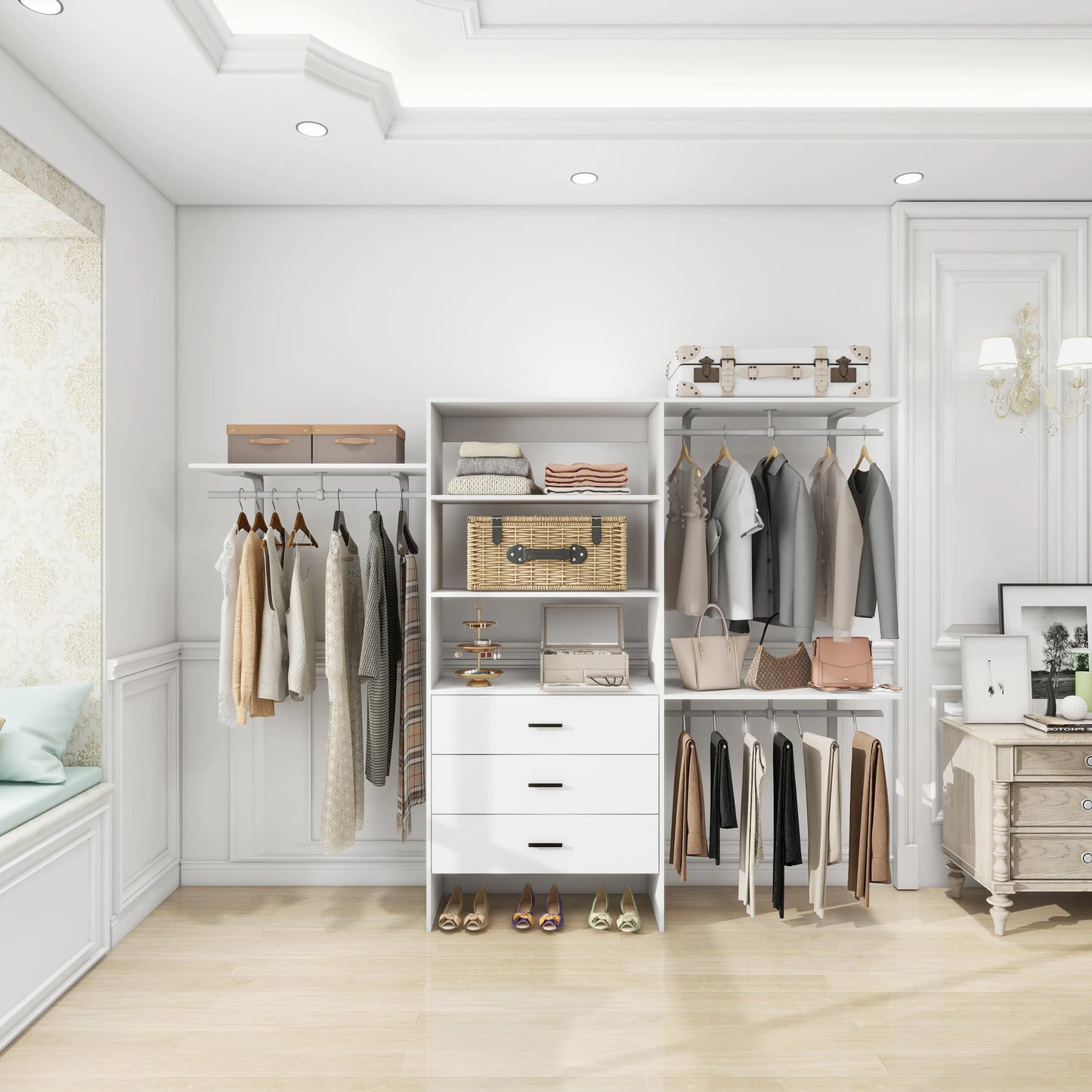 306 Closet Organizer System with Closet Shelves Wall Mounted