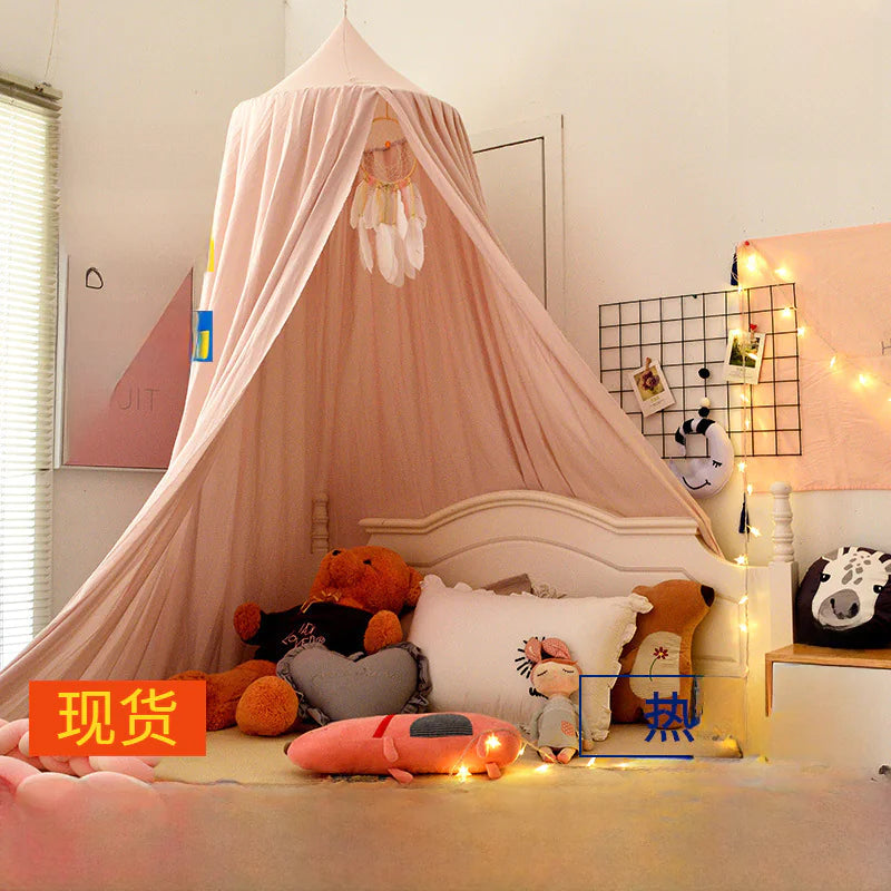 Dome Baby Crib Canopy with Light Blocking and Mosquito Net