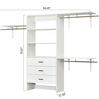 306 Closet Organizer System with Closet Shelves Wall Mounted
