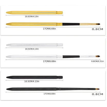 Portable Lip Makeup Brush with Metal Handle (1Pc)