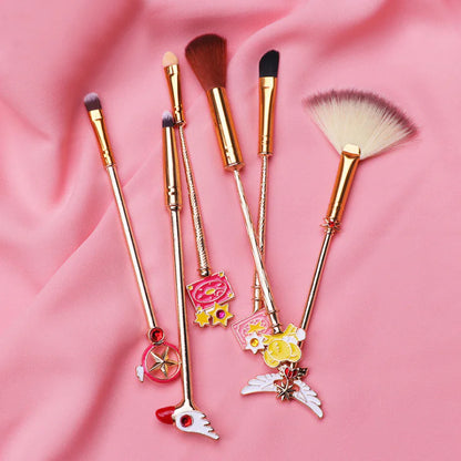 Sakura Anime Makeup Brush Set - 6 Brushes for Beginners