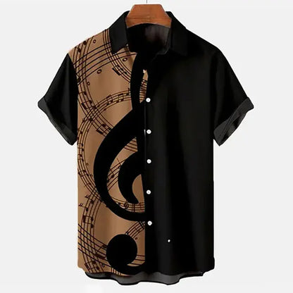 Hawaiian Beach Casual Polyester Spandex Men's Shirt