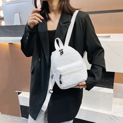 Casual Nylon Women Mini Backpack for School & Travel