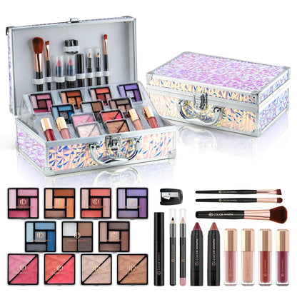 Color Nymph Makeup Kit with Cosmetics Case Train Case Makeup Kits