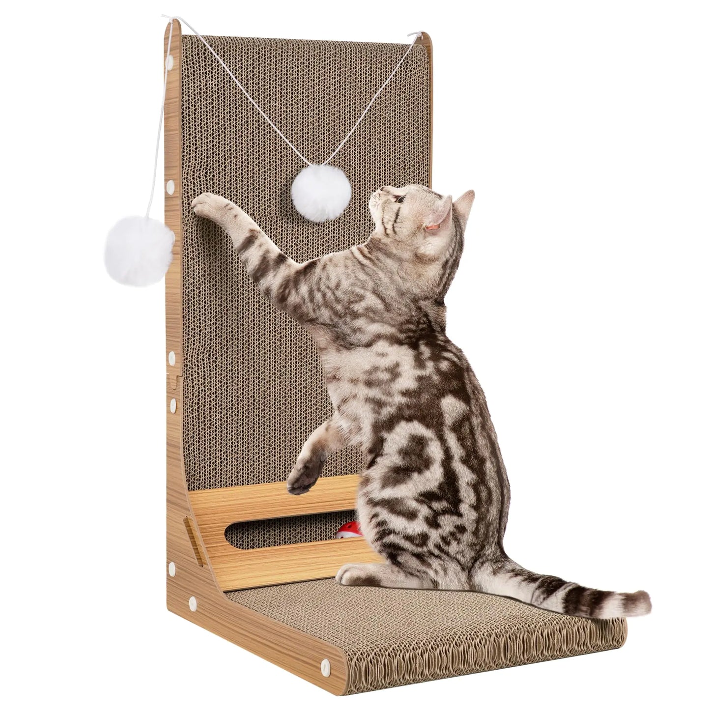 PLITTPETTS L Shape Cat Scratcher for Indoor Cats Vertical Cat Scratch Pad