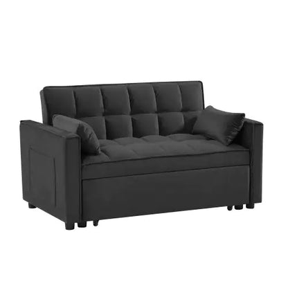 Modern Velvet Loveseat Futon Sofa Couch W  Pullout Bed,Small Love Seat Lounge Sofa W Reclining Backrest