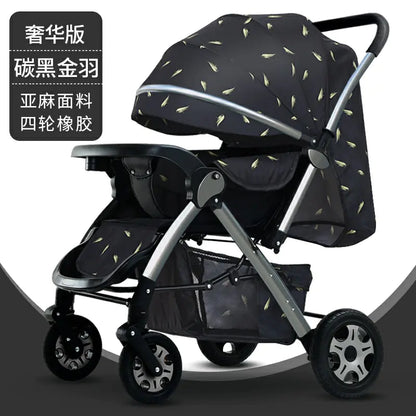Lightweight Convertible Baby Stroller with One-Click Fold