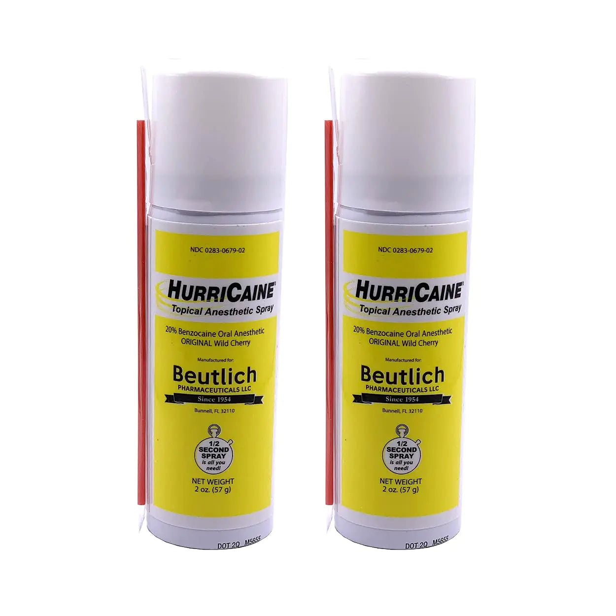Car Hurricaine Topical Anesthetic Spray 2 oz Wild Cherry (Pack of 2)