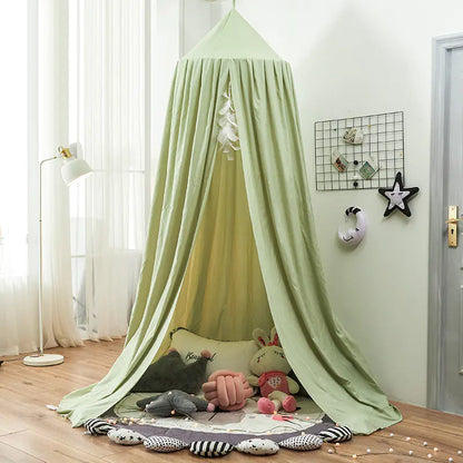 Dome Baby Crib Canopy with Light Blocking and Mosquito Net