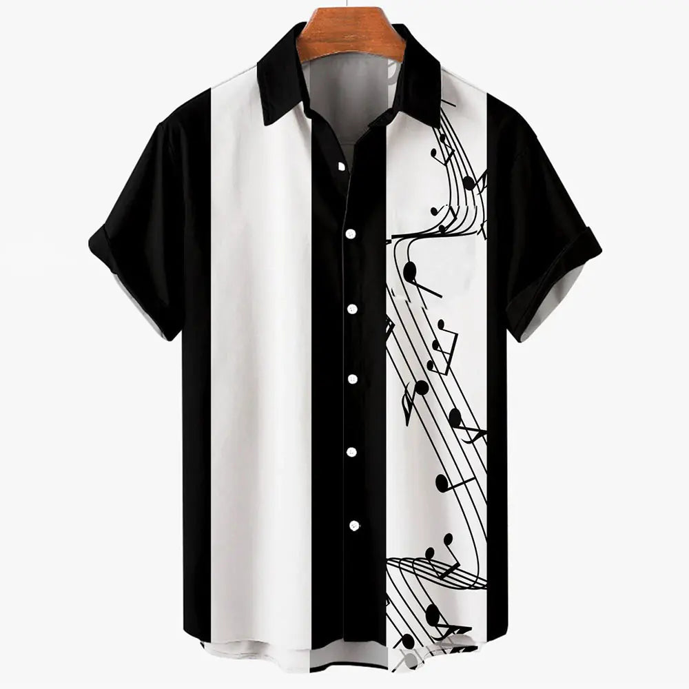 Hawaiian Beach Casual Polyester Spandex Men's Shirt