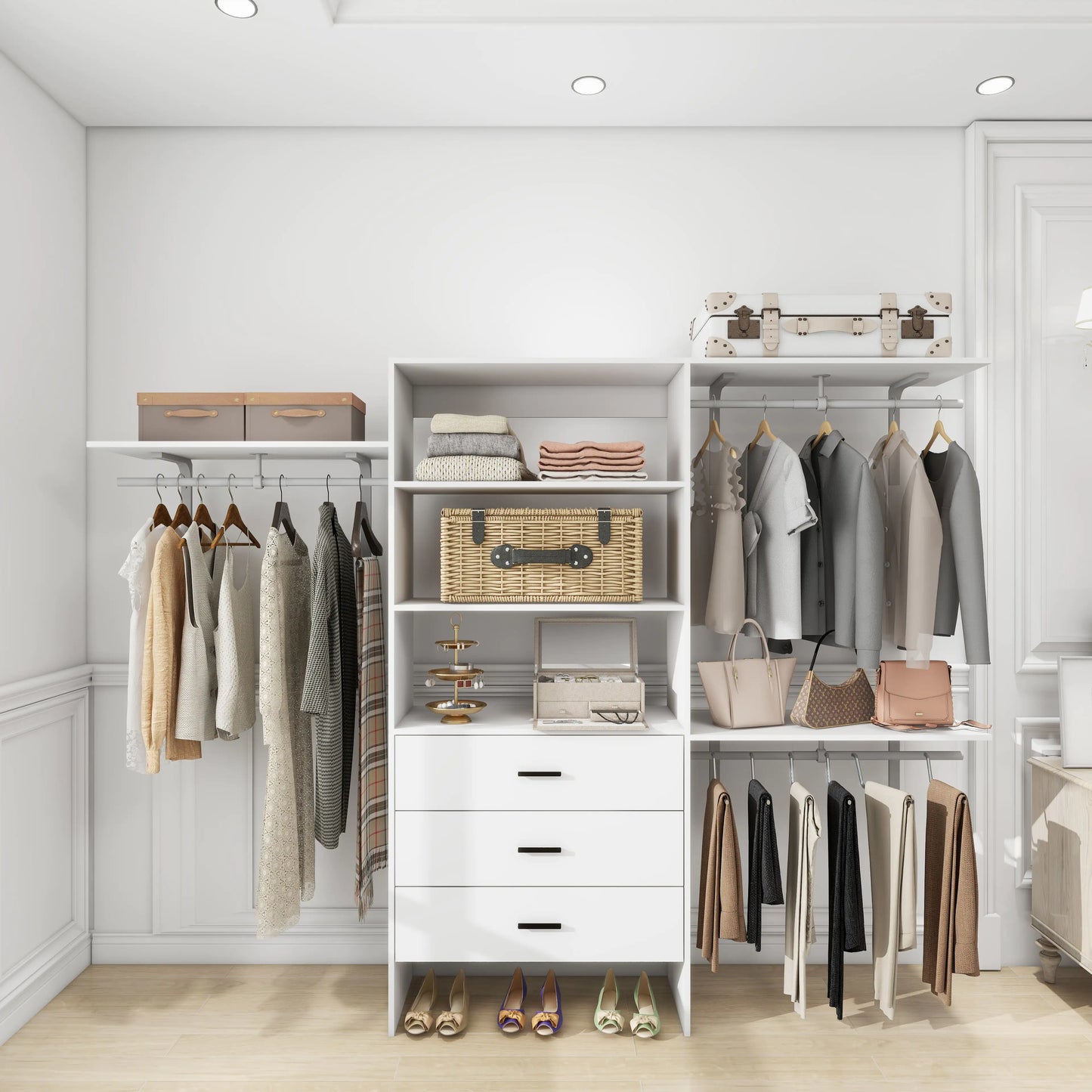 306 Closet Organizer System with Closet Shelves Wall Mounted