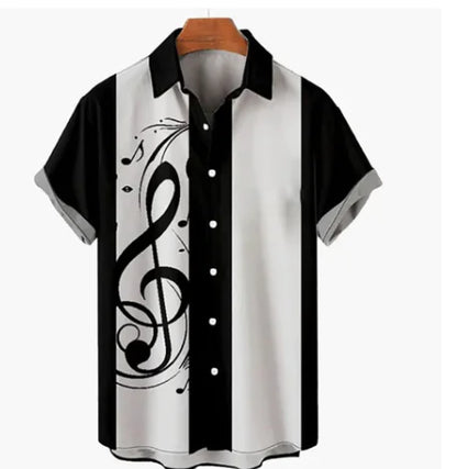 Hawaiian Beach Casual Polyester Spandex Men's Shirt