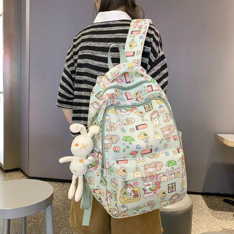 Cute Cartoon Print Women's Backpack for School