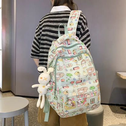 Cute Cartoon Print Women's Backpack for School