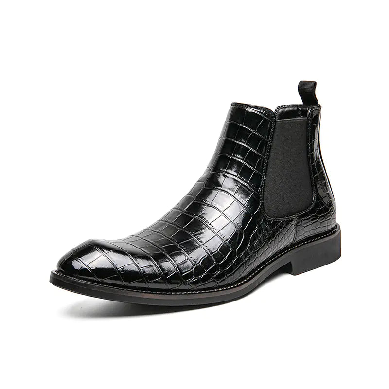 Men's Fashion Chelsea Boots - High-Top Leather Ankle Boots