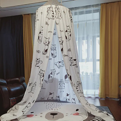 Dome Baby Crib Canopy with Light Blocking and Mosquito Net