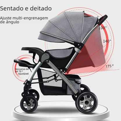 Lightweight Convertible Baby Stroller with One-Click Fold