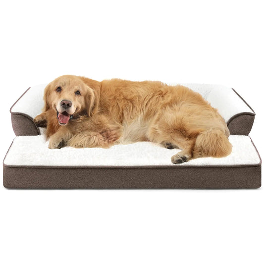 NOYAL Dog Bed for Large Dogs Orthopedic Bolster Couch Dog Sofa Bed Removable Washable Cover Egg Foam