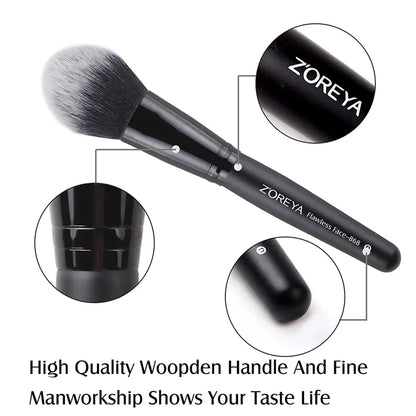 ZOREYA 15-Piece Makeup Brush Set with Black Handles