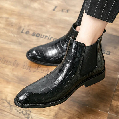 Men's Fashion Chelsea Boots - High-Top Leather Ankle Boots