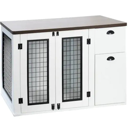 Furniture Style Dog Cage, Wooden Dog Cage, Double Door Dog Cage, Side Cabinet Dog Cage, Dog Crate