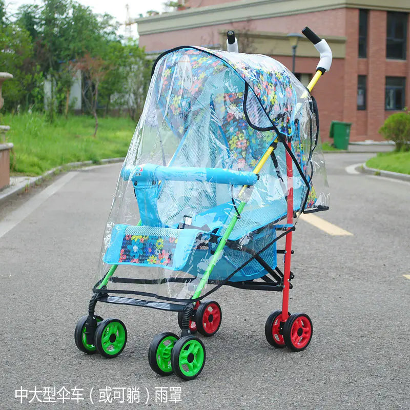 Baby Stroller Rain Cover with Wind Protection and Zipper