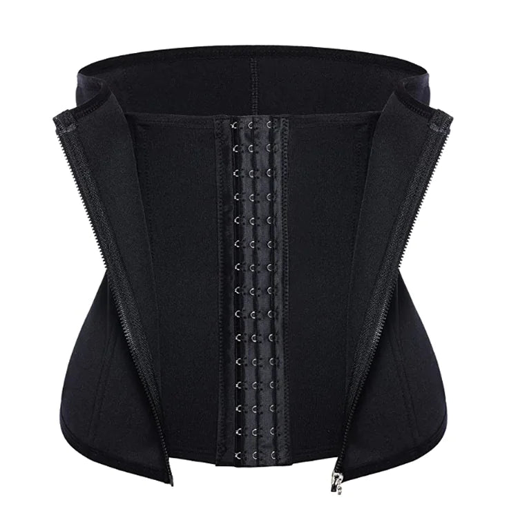 Hot-selling zipper three-breasted belt neoprene corset body burst SWEAT fitness postpartum body girdle