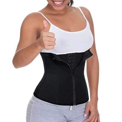 Hot-selling zipper three-breasted belt neoprene corset body burst SWEAT fitness postpartum body girdle