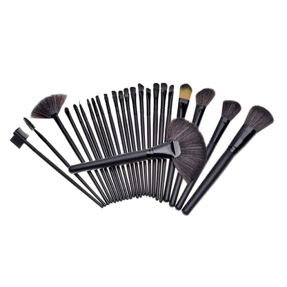 24-Piece Makeup Brush Set with Wooden Handles